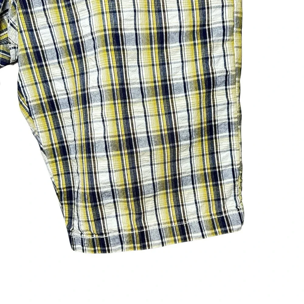 Levi's 706L‎ Yellow Blue Madras Plaid Shorts Men's 32 Preppy Cotton Summer